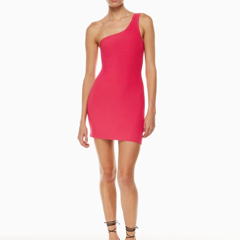 Aritzia One-Shoulder Fuchsia Dress